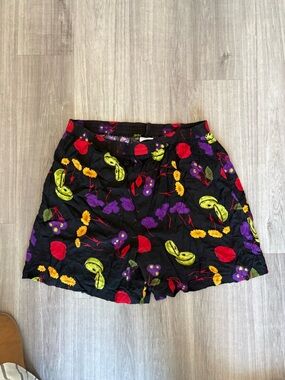 Bobbie Brooks Black Floral Fruit-Print Women's Shorts